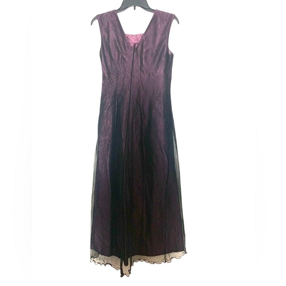 Vintage Rabbit Rabbit Rabbit Cocktail Taffeta Embellished Maxi Dress Purple 8 - Picture 2 of 16